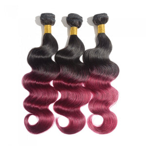 PREMIUM QUALITY LUXE WEFT 16-26 Inches Body Wave  Ombre Human Hair Colour #1B/99J
