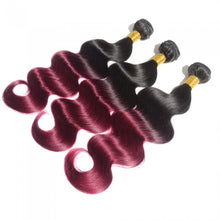 Load image into Gallery viewer, PREMIUM QUALITY LUXE WEFT 16-26 Inches Body Wave  Ombre Human Hair Colour #1B/99J
