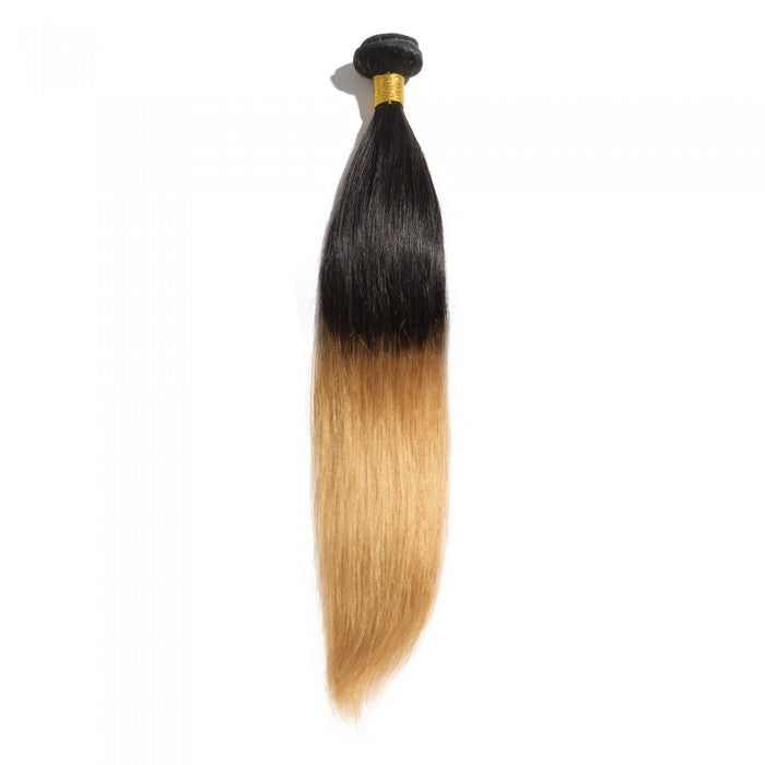 PREMIUM QUALITY LUXE WEFT 16-26 Inches Straight Ombre' Human Hair Colour #1B/27