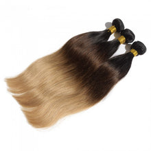 Load image into Gallery viewer, PREMIUM QUALITY LUXE WEFT 16-26 Inches Straight Ombre Human Hair Colour #1B/4/27
