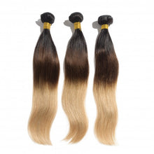 Load image into Gallery viewer, PREMIUM QUALITY LUXE WEFT 16-26 Inches Straight Ombre Human Hair Colour #1B/4/27

