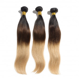 PREMIUM QUALITY LUXE WEFT 16-26 Inches Straight Ombre Human Hair Colour #1B/4/27