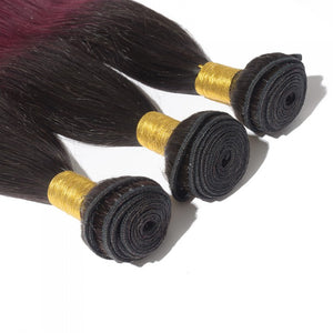 PREMIUM QUALITY LUXE WEFT 16-26 Inches Straight Ombre Human Hair Colour #1B/99J