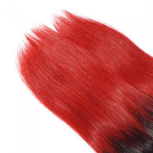PREMIUM QUALITY LUXE WEFT 16-26 Inches Straight Ombre Human Hair Colour #1B/Red