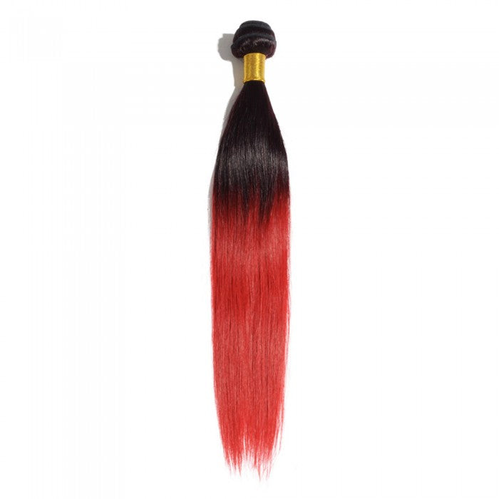 PREMIUM QUALITY LUXE WEFT 16-26 Inches Straight Ombre Human Hair Colour #1B/Red