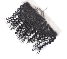 Load image into Gallery viewer, PREMIUM QUALITY 10-20 Inch 13&quot; x 4&quot; Deep wave Free Part Full frontal Lace Closure #1B Natural Black
