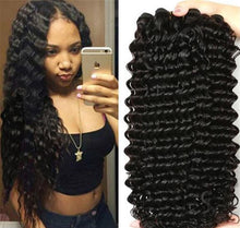 Load image into Gallery viewer, PREMIUM QUALITY 10-30 Inches Deep wave 100% Malaysian Human Hair Colour 1B Natural Black
