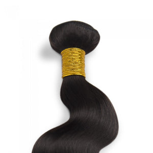 PREMIUM QUALITY LUXE WEFT 16-26 Inches Body Wave Coloured 100% Virgin Remy Human Hair Colour 1B Natural Black