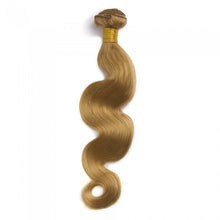 Load image into Gallery viewer, PREMIUM QUALITY LUXE WEFT 16-26 Inches Body Wave Coloured Remy Human Hair Colour 27 Strawberry Blonde

