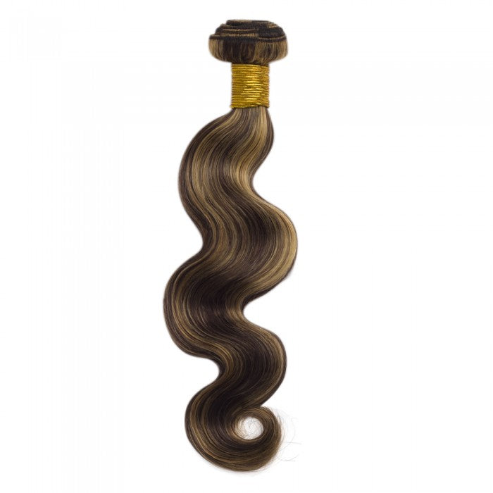 PREMIUM QUALITY LUXE WEFT 16-26 Inches Body Wave Coloured Remy Human Hair Colour 4/27