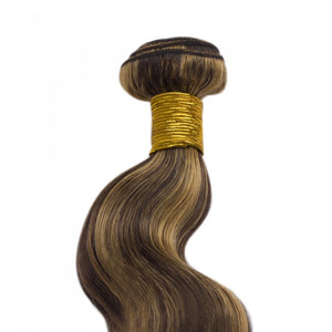 PREMIUM QUALITY LUXE WEFT 16-26 Inches Body Wave Coloured Remy Human Hair Colour 4/27