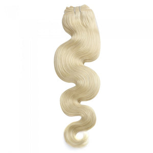 PREMIUM QUALITY LUXE WEFT 16-26 Inches Body Wave Coloured Remy Human Hair #613 Lightest Blonde