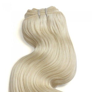 PREMIUM QUALITY LUXE WEFT 16-26 Inches Body Wave Coloured Remy Human Hair #613 Lightest Blonde
