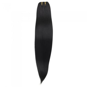 PREMIUM QUALITY LUXE WEFT 16-26 Inches Straight Coloured 100% Virgin Remy Human Hair colour 1 Jet Black