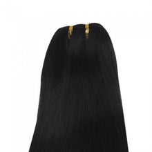 Load image into Gallery viewer, PREMIUM QUALITY LUXE WEFT 16-26 Inches Straight Coloured 100% Virgin Remy Human Hair colour 1 Jet Black
