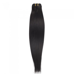 PREMIUM QUALITY LUXE WEFT 16-26 Inches Straight Coloured 100% Virgin Remy Human Hair Colour 1B Natural Black