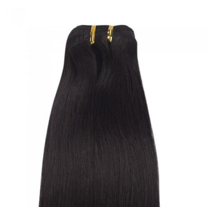 PREMIUM QUALITY LUXE WEFT 16-26 Inches Straight Coloured 100% Virgin Remy Human Hair Colour 1B Natural Black