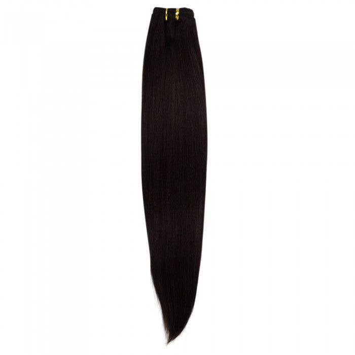 PREMIUM QUALITY LUXE WEFT 16-26 Inches Straight Coloured 100% Virgin Remy Human Hair colour 2 Dark Brown