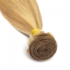 PREMIUM QUALITY LUXE WEFT 16-26 Inches Straight Coloured Remy Human Hair Colour #27/613