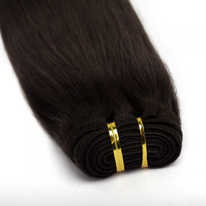 PREMIUM QUALITY LUXE WEFT 16-26 Inches Straight Coloured 100% Virgin Remy Human Hair colour 2 Dark Brown