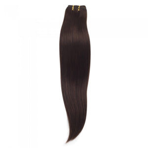PREMIUM QUALITY LUXE WEFT 16-26 Inches Straight Coloured 100% Virgin Remy Human Hair Colour 4 Chocolate Brown