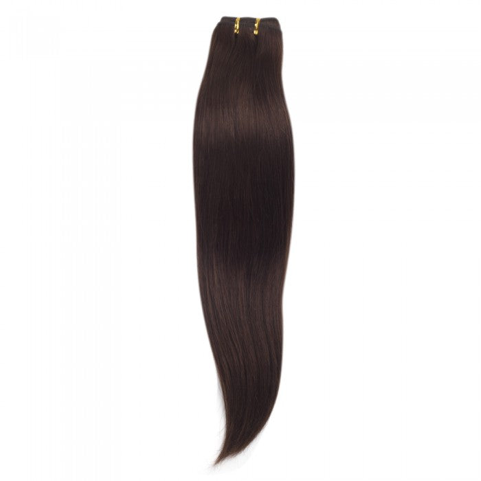 PREMIUM QUALITY LUXE WEFT 16-26 Inches Straight Coloured 100% Virgin Remy Human Hair Colour 4 Chocolate Brown