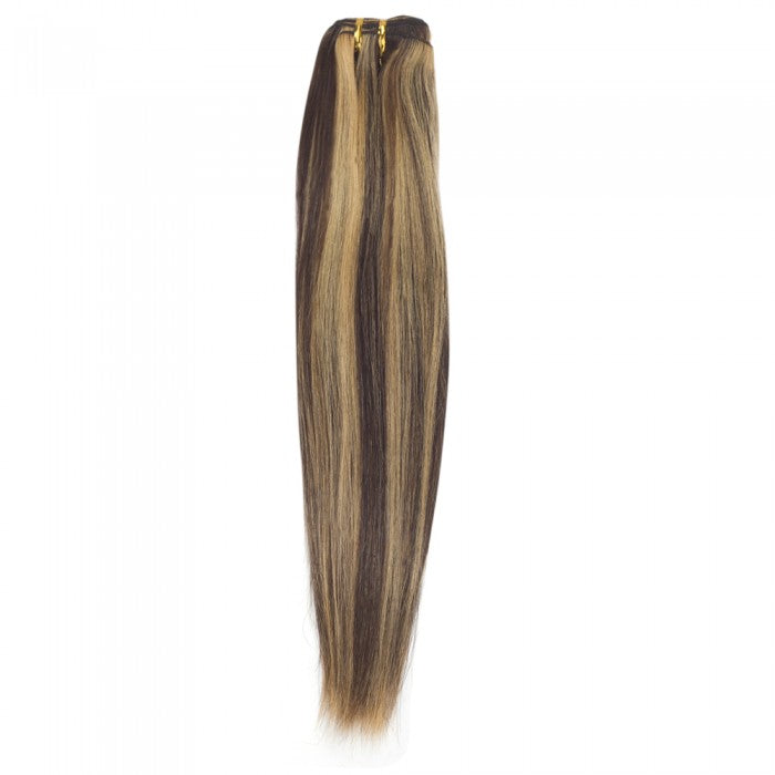 PREMIUM QUALITY LUXE WEFT 16-26 Inches Straight Coloured Remy Human Hair Colour 4/27