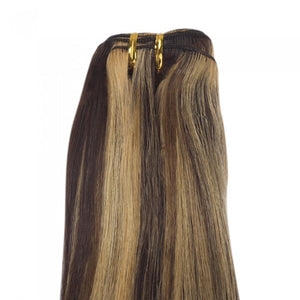 PREMIUM QUALITY LUXE WEFT 16-26 Inches Straight Coloured Remy Human Hair Colour 4/27