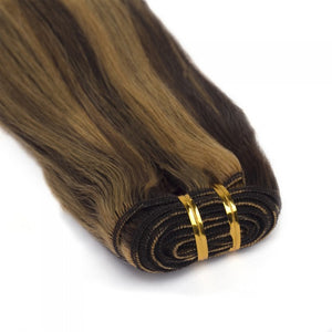 PREMIUM QUALITY LUXE WEFT 16-26 Inches Straight Coloured Remy Human Hair Colour 4/27