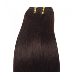 PREMIUM QUALITY LUXE WEFT 16-26 Inches Straight Coloured 100% Virgin Remy Human Hair Colour 4 Chocolate Brown