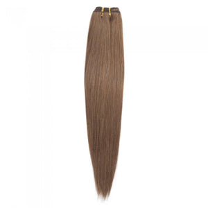 PREMIUM QUALITY LUXE WEFT 16-26 Inches Straight Coloured Remy Human Hair Colour 8 Light Ash Brown