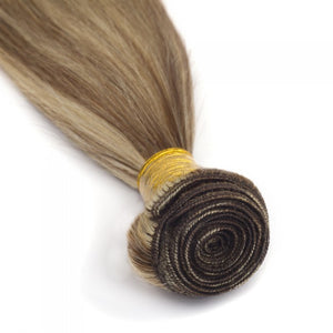 PREMIUM QUALITY LUXE WEFT 16-26 Inches Straight Coloured Remy Human Hair Colour #8/613