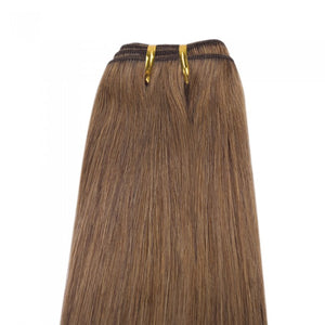 PREMIUM QUALITY LUXE WEFT 16-26 Inches Straight Coloured Remy Human Hair Colour 8 Light Ash Brown