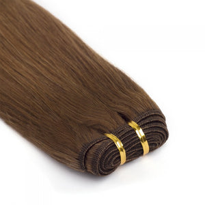 PREMIUM QUALITY LUXE WEFT 16-26 Inches Straight Coloured Remy Human Hair Colour 8 Light Ash Brown
