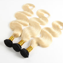 Load image into Gallery viewer, PREMIUM QUALITY LUXE WEFT 16-24 Inches Ombre Human Hair Colour #1B/613 Body Wave
