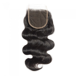 PREMIUM QUALITY 10-20 Inch 4" x 4" Body Wave Free Part Lace Closure #1B Natural Black