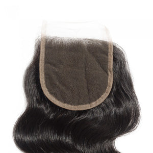 PREMIUM QUALITY 10-20 Inch 4" x 4" Body Wave Free Part Lace Closure #1B Natural Black