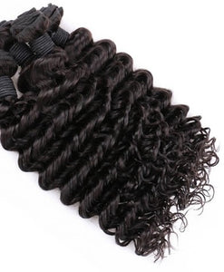 PREMIUM QUALITY 10-30 Inches Deep wave 100% Indian Human Hair Colour 1B Natural Black