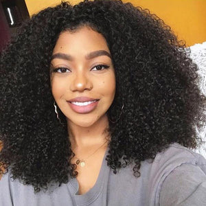 PREMIUM QUALITY 10-30 Inches Kinky Curly 100% Peruvian Human Hair 1B Natural Black